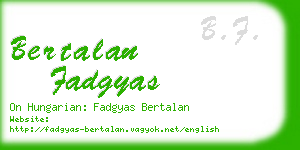 bertalan fadgyas business card
